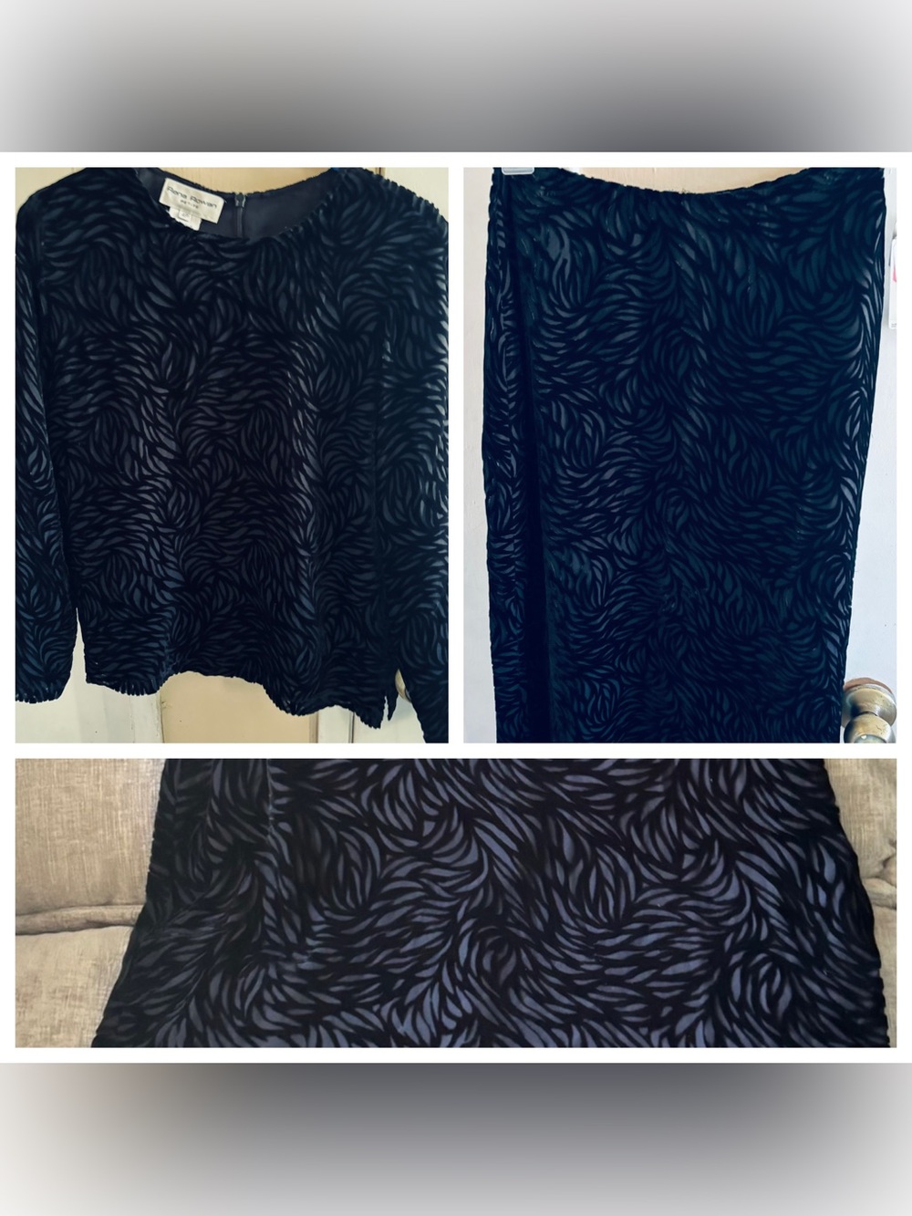 vintage(nwt) Rena  Rowan Petite 2-Piece set  Maxi skirt/top.sz4p